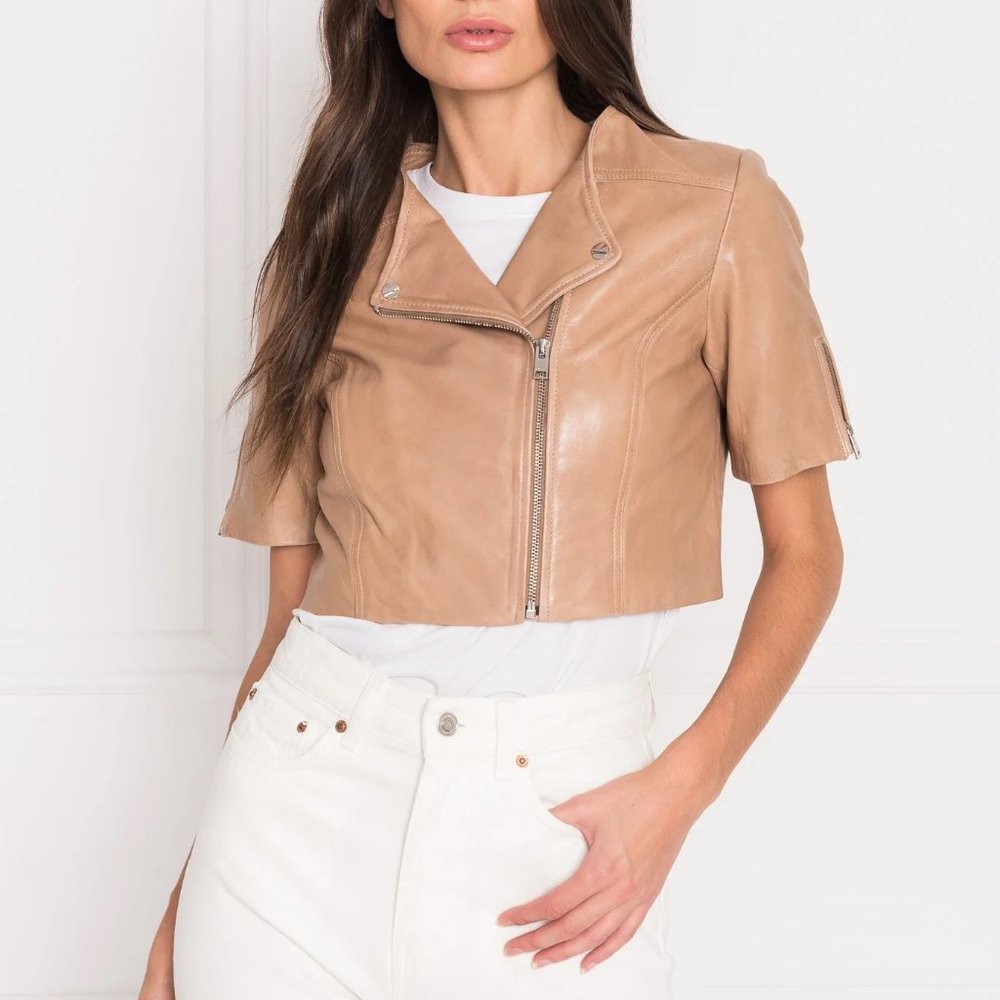 LaMarque  KIRSI | CROPPED BIKER JACKET - Camel
